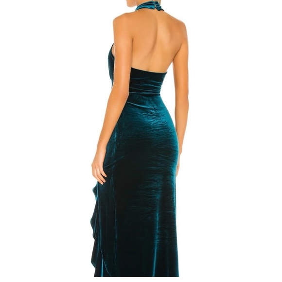 Ayla Lovers and Friends Teal Velvet Women's dress - Picture 2 of 4